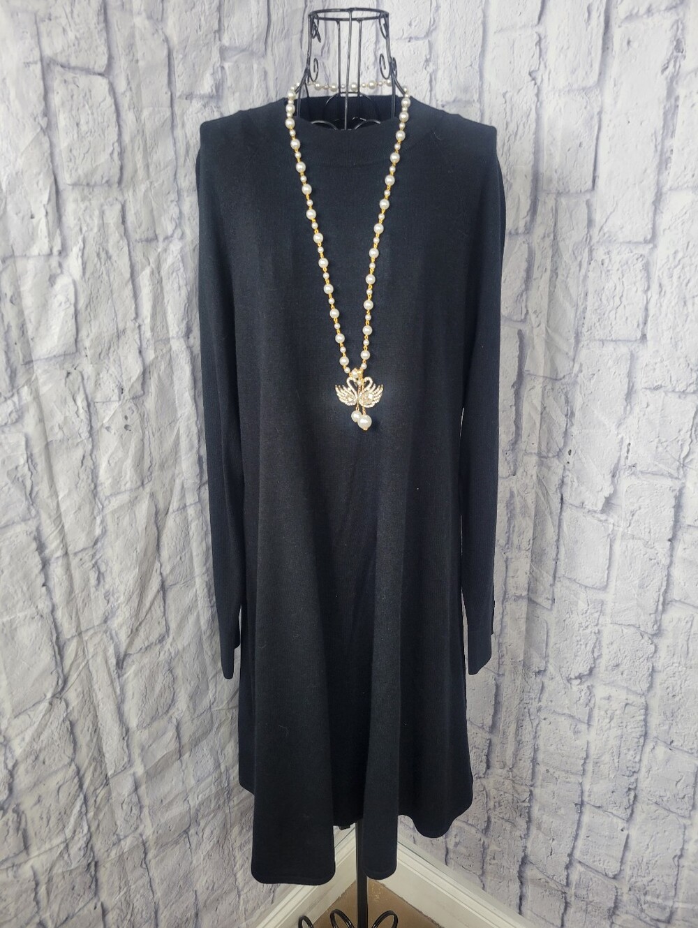 Loft Black Large Sweater A-Line Dress Size Large NWT